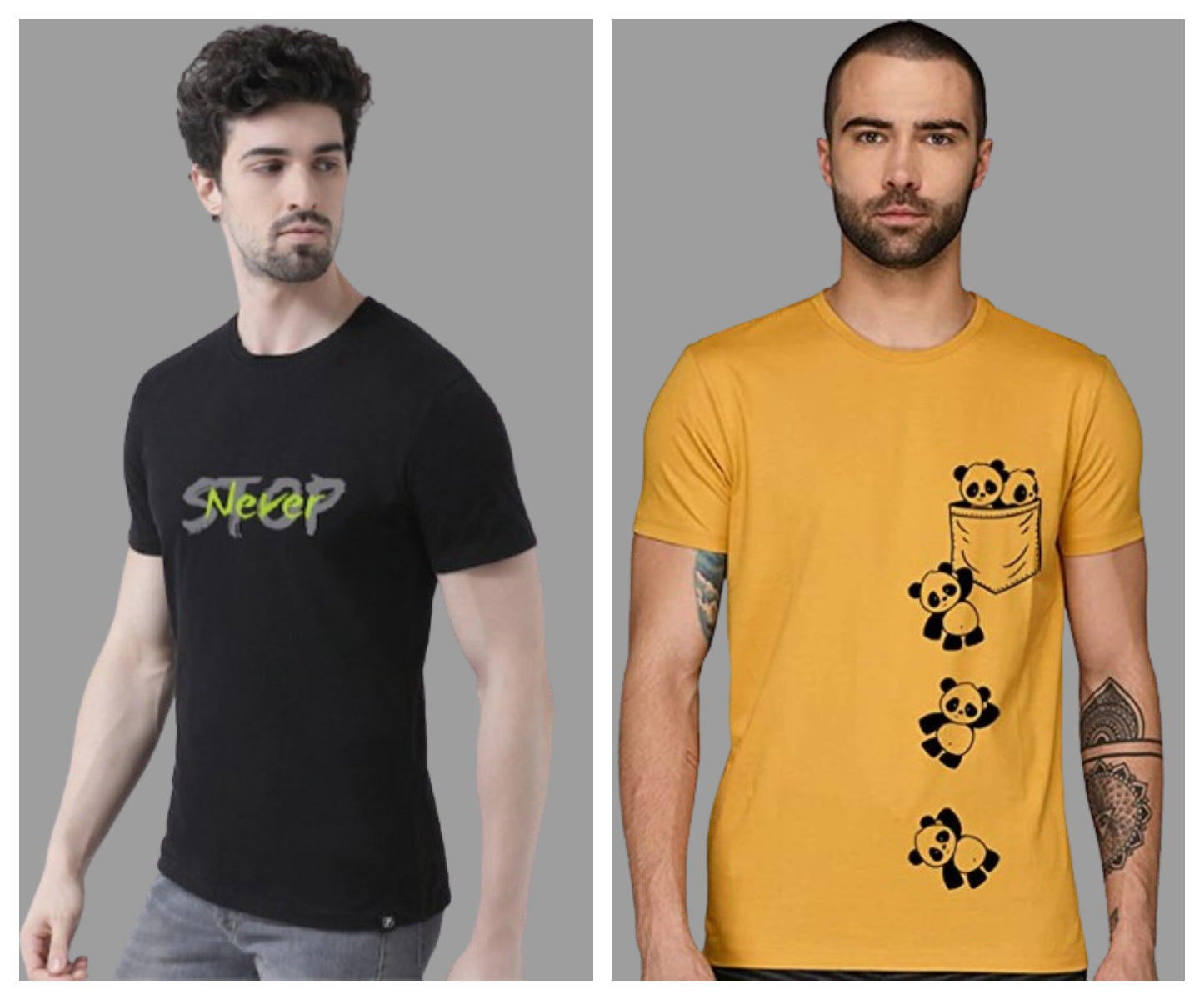 Attitude Combo Printed Half Sleeves T-shirts