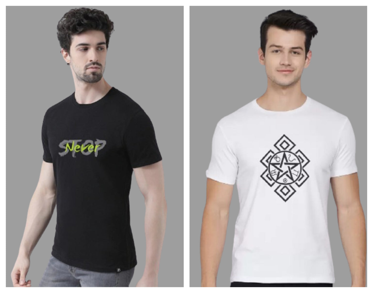 Attitude Combo Printed Half Sleeves T-shirts