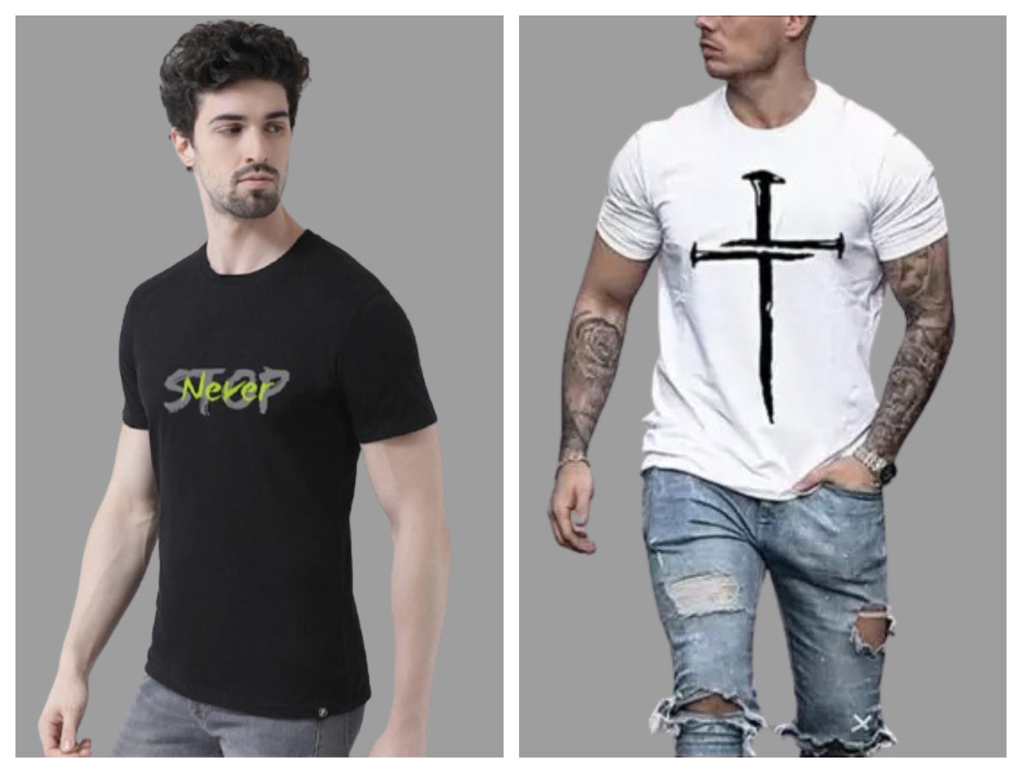 Attitude Combo Printed Half Sleeves T-shirts
