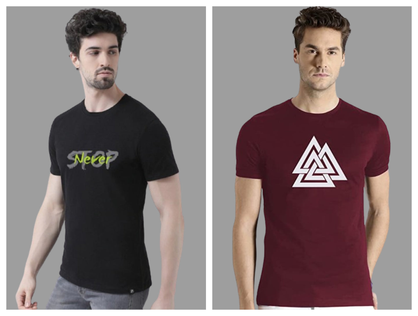 Attitude Combo Printed Half Sleeves T-shirts