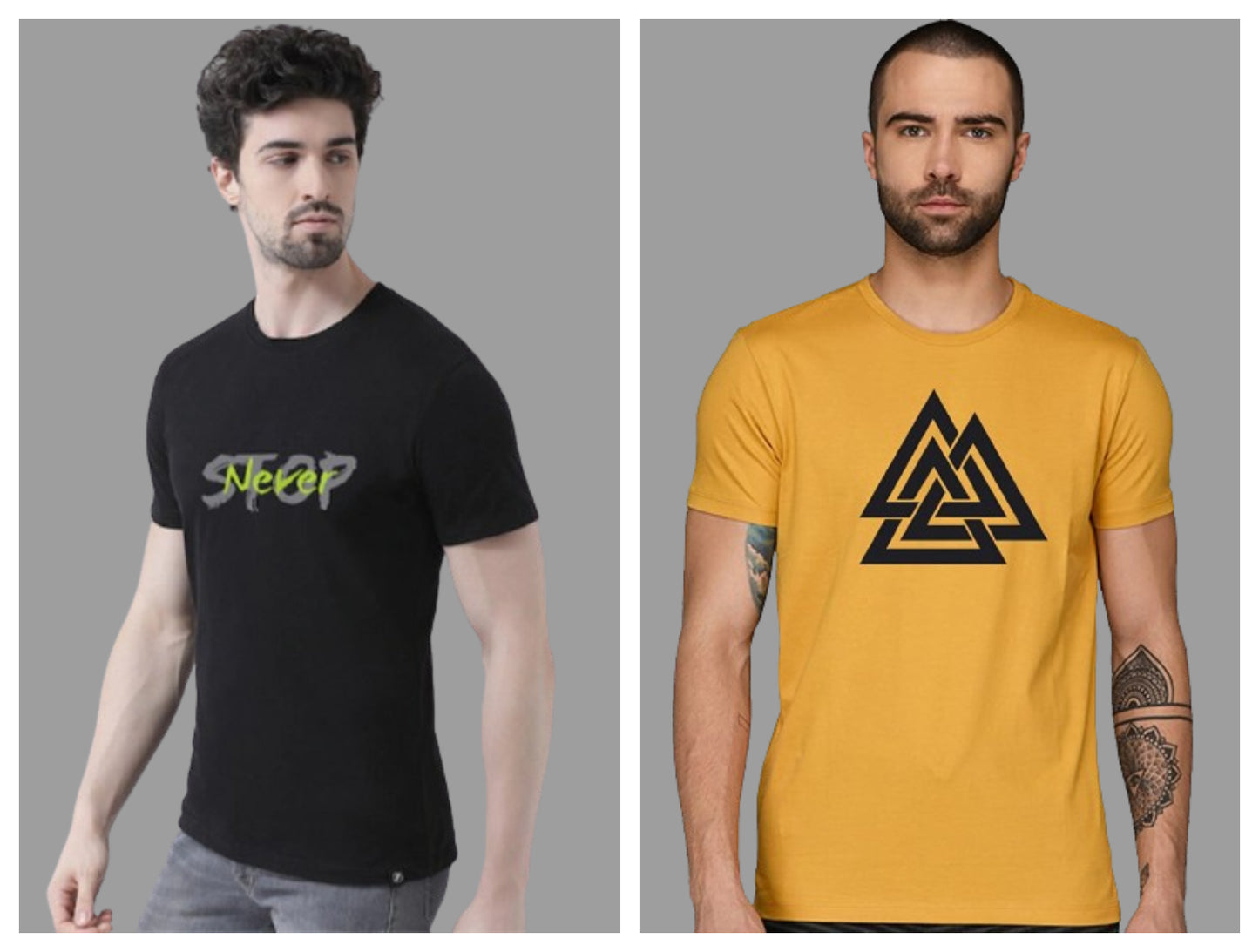 Attitude Combo Printed Half Sleeves T-shirts