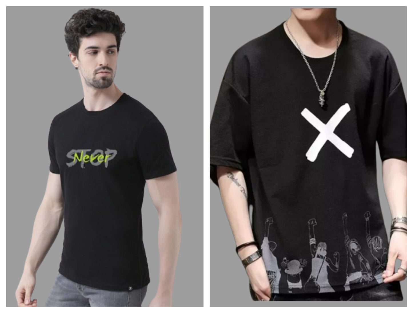 Attitude Combo Printed Half Sleeves T-shirts