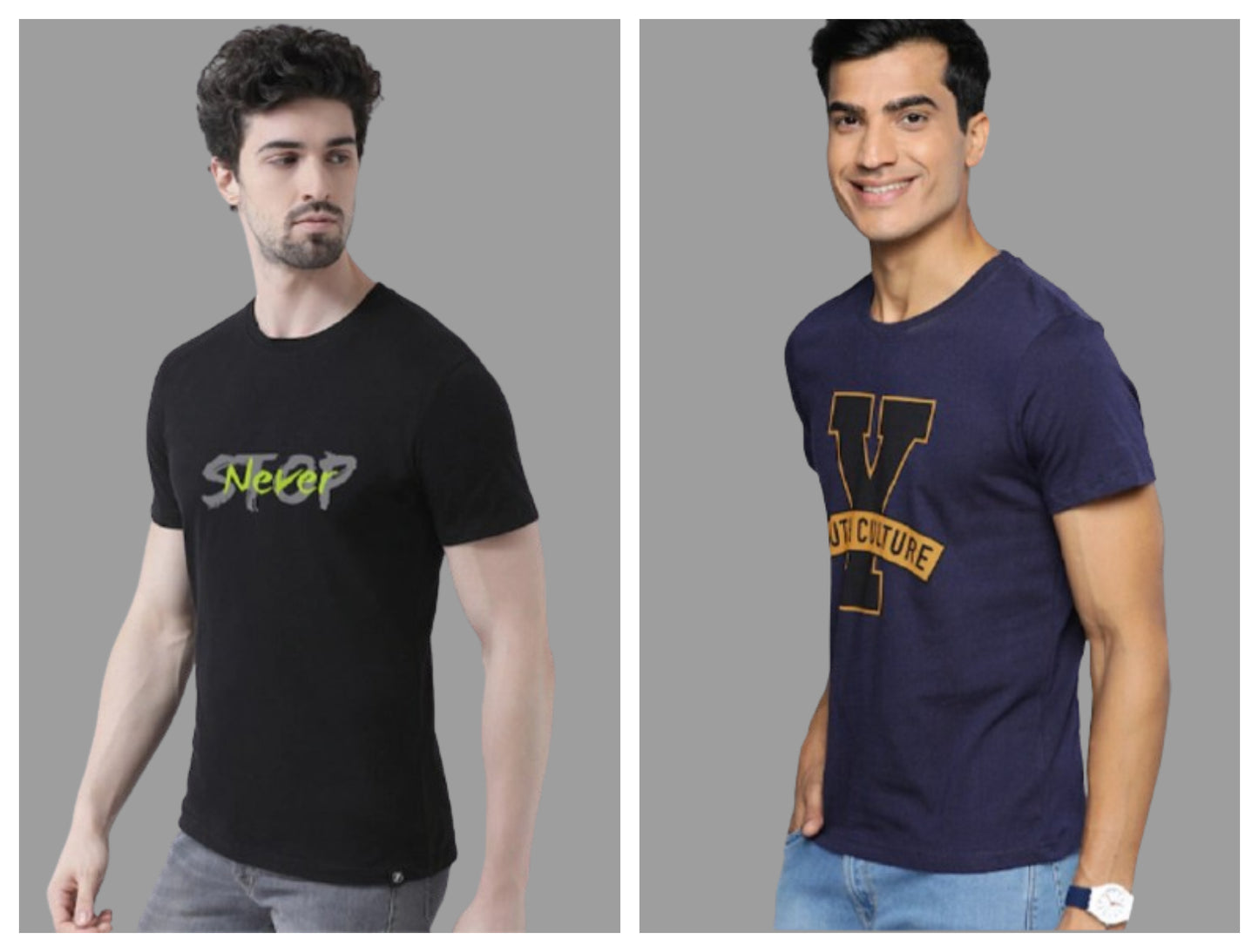 Attitude Combo Printed Half Sleeves T-shirts