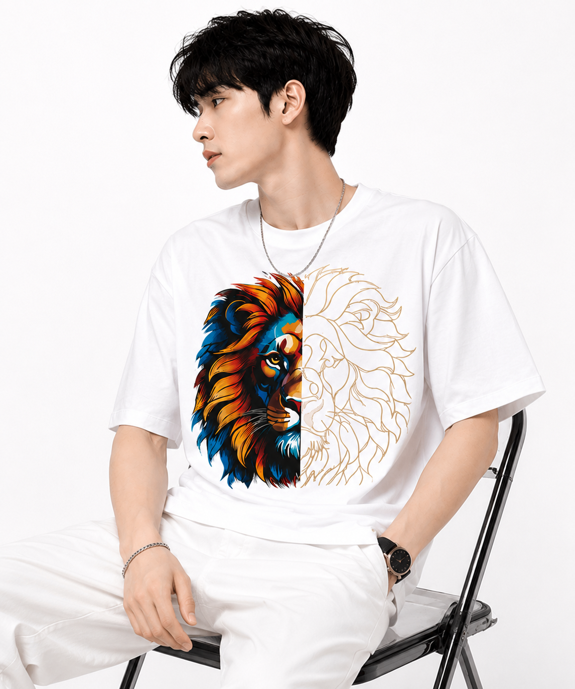 Attitude T-Shirts for Men, | Premium Cotton Casual Round Neck Tee for Men | Oversized Printed T-Shirt for Men