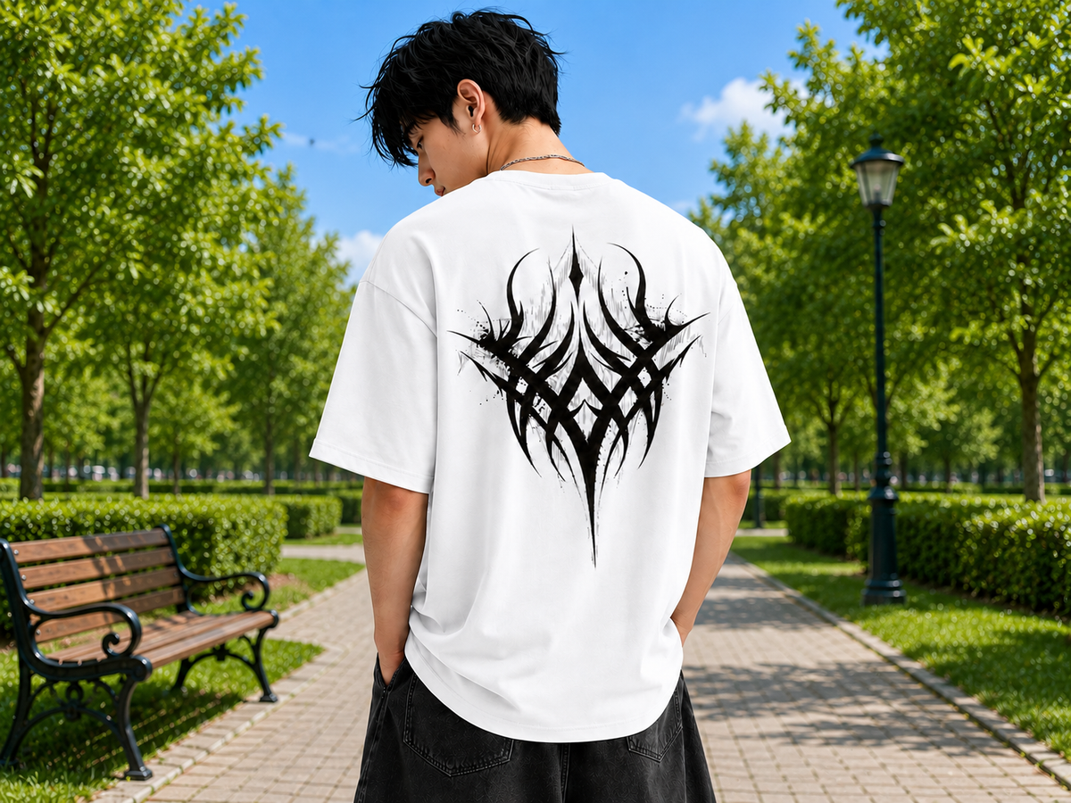 Attitude Men oversized anime gym Printed Crew Neck Oversized Fit Cotton T- Shirt