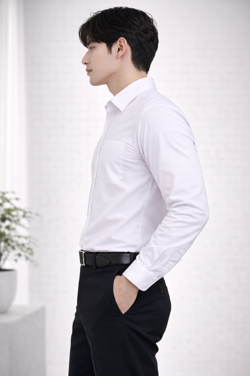 Attitude Start of Fashion Men’s Classic White Slim Fit Formal Shirt