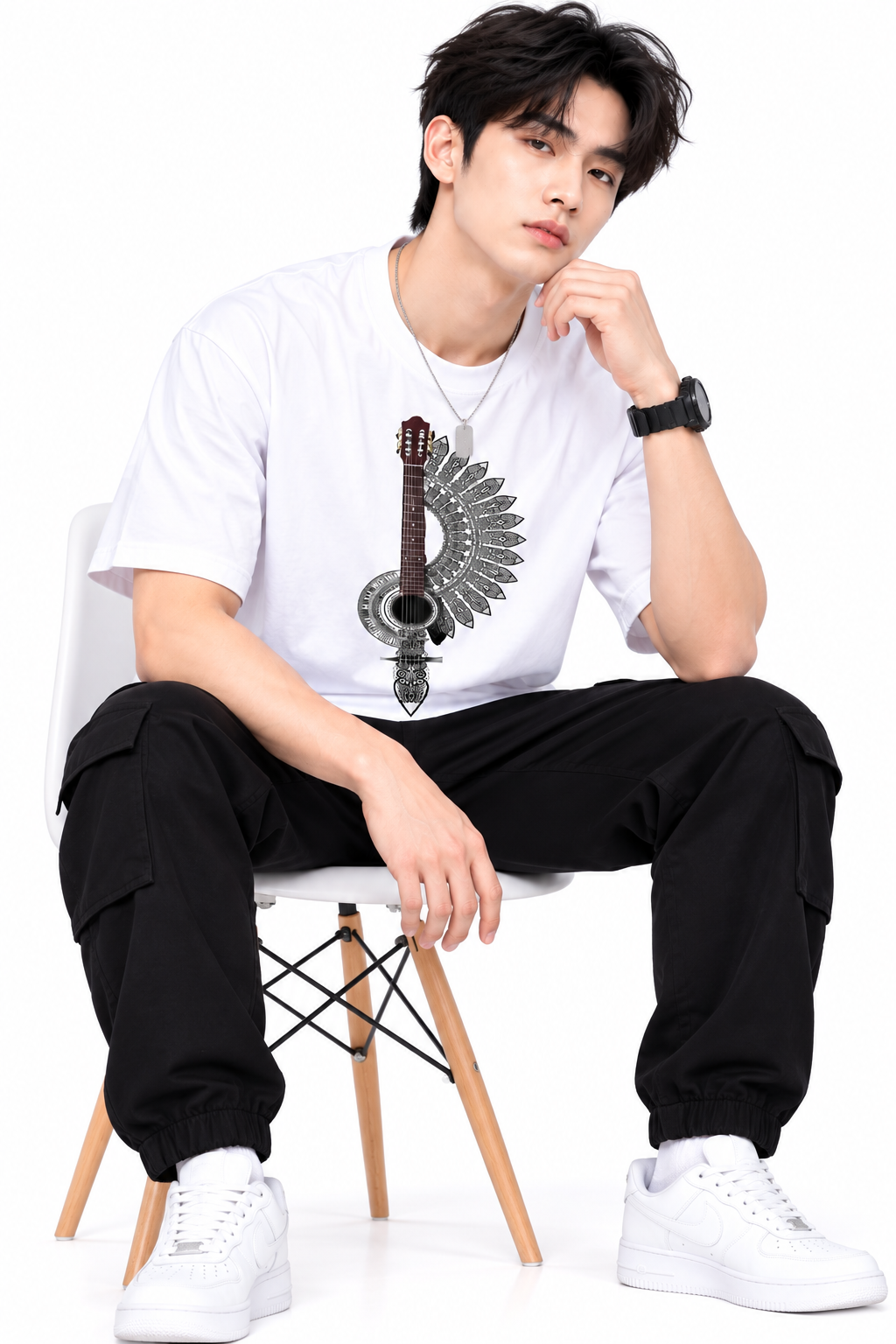 Attitude T-Shirts for Men | Guitar t shirt | Oversized Printed T-Shirt | 100% Pure Cotton T Shirt