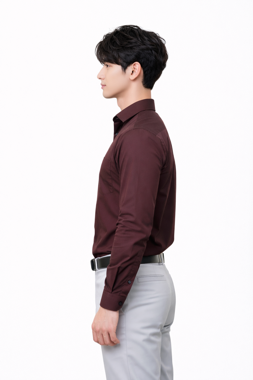 Attitude Start of Fashion Men’s Premium Wine Slim Fit Formal Shirt