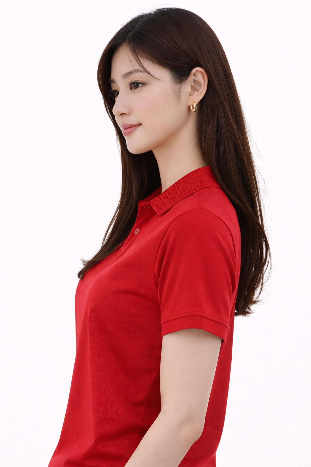 Attitude Start of Fashion Classic Red Polo T-Shirt for Women