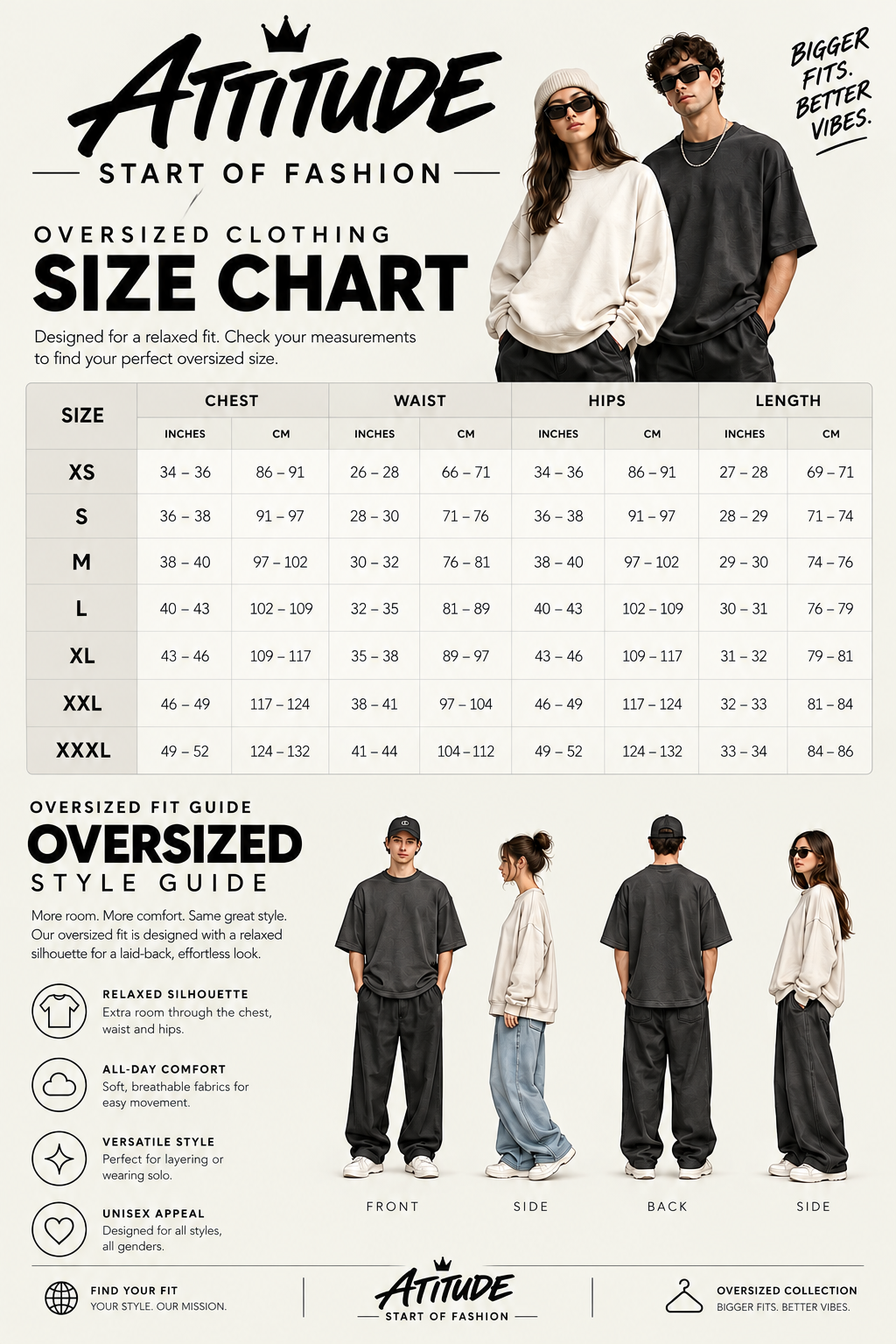 ATTITUDE START OF FASHION Graphic Printed Oversized T-Shirt For Men