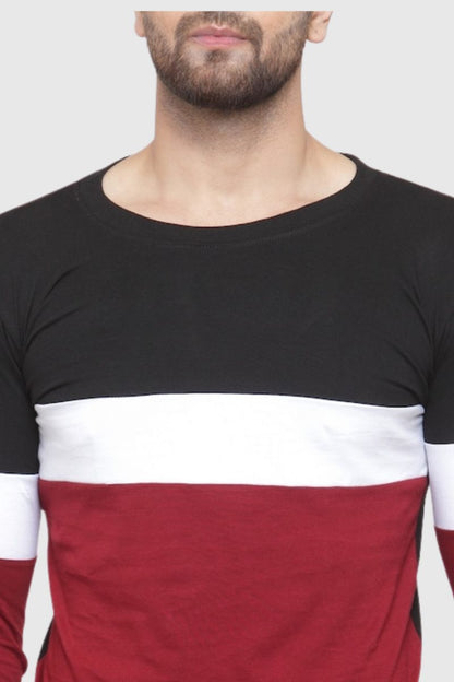 Attitude Color Block Full Sleeves T-Shirt