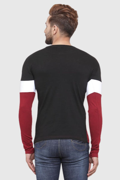 Attitude Color Block Full Sleeves T-Shirt
