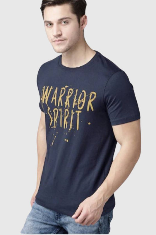 Attitude "Warrior Spirit" Printed Half Sleeves T-Shirt