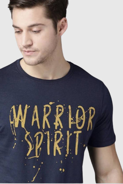Attitude "Warrior Spirit" Printed Half Sleeves T-Shirt
