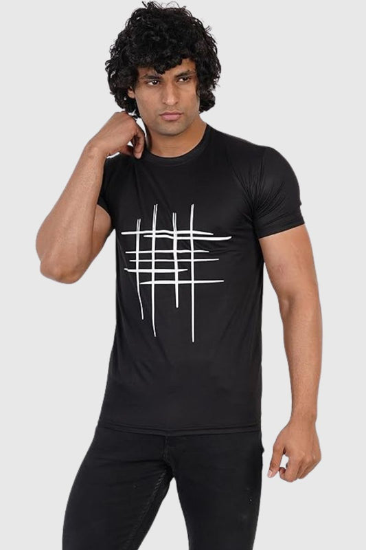 Attitude Cross Printed Half Sleeve T-Shirt