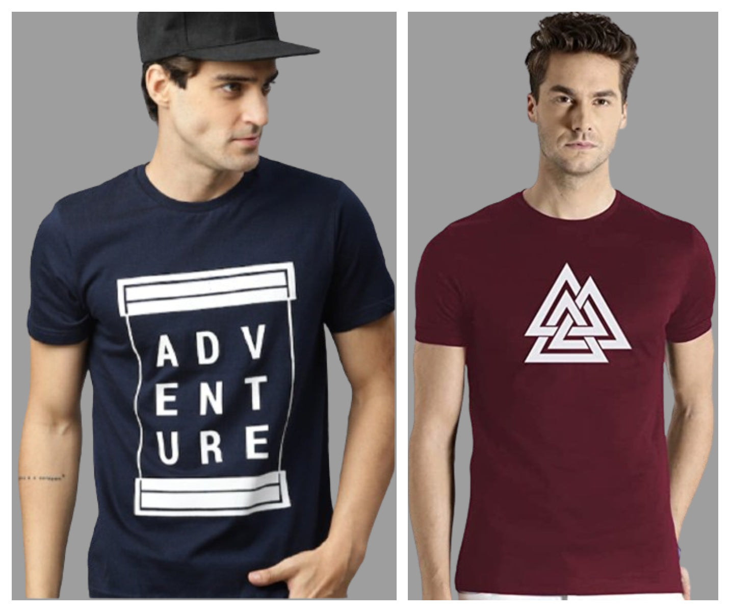 Attitude Combo Tryngl Printed Half Sleeves T-shirts