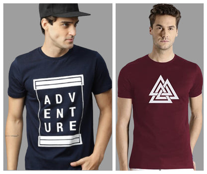 Attitude Combo Tryngl Printed Half Sleeves T-shirts