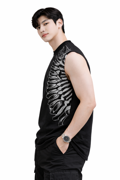 ATTITUDE START OF FASHION Armor Ink Cut-Off Sleeveless Tee