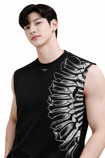 ATTITUDE START OF FASHION Armor Ink Cut-Off Sleeveless Tee