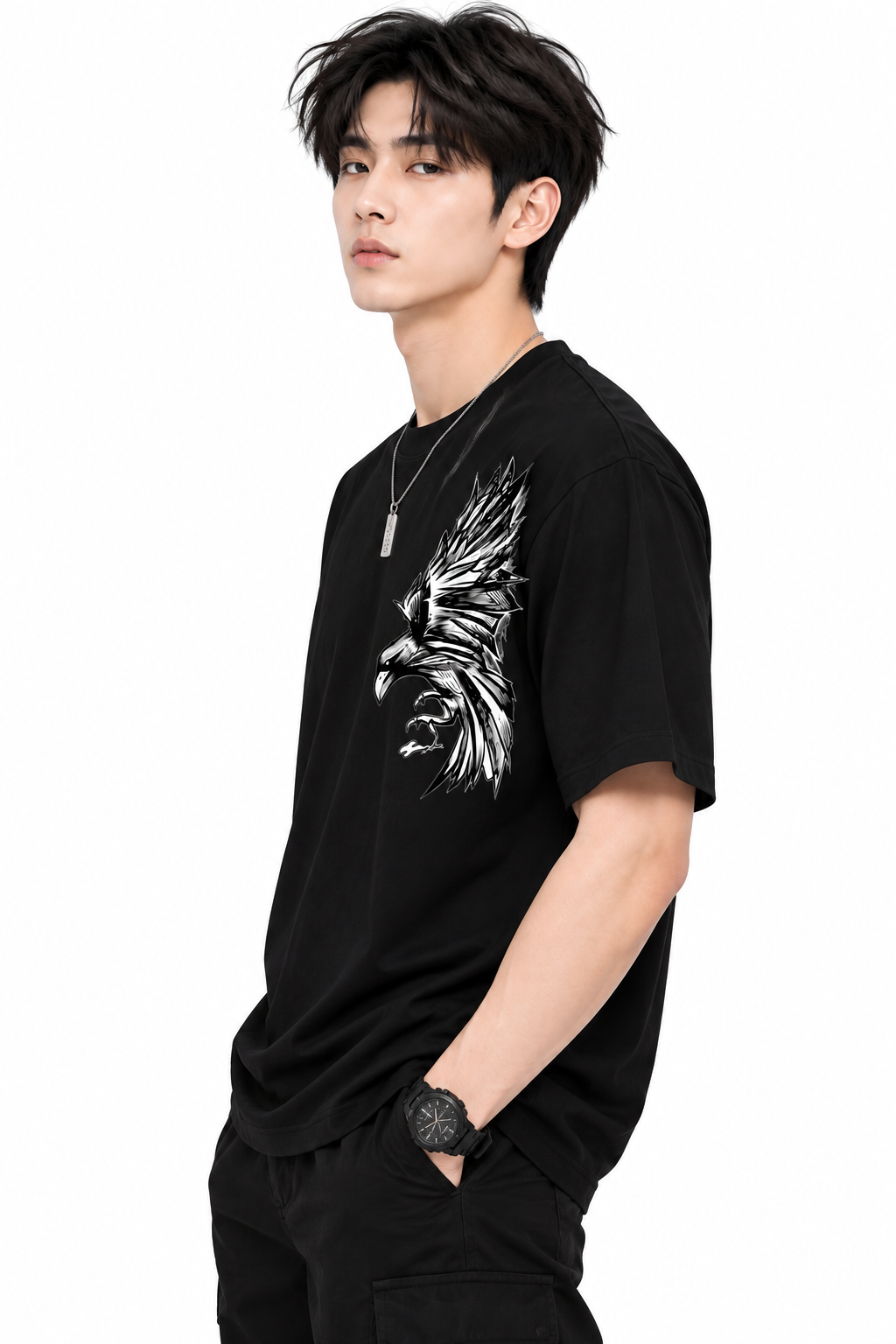 Attitude T-Shirts for Men | Oversized Printed T-Shirt | Eagle t shirt | 100% Pure Cotton T Shirt