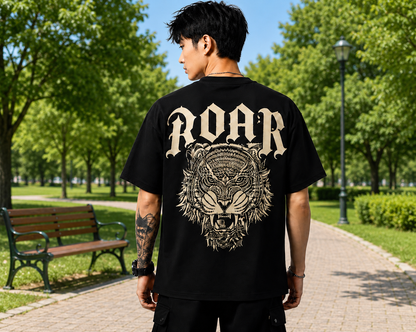 Attitude Men Printed Oversized Fit Cotton T- Shirt