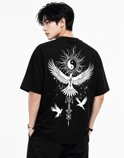 Attitude Start Of Fashion tshirt for men oversized Anime Bird Printed T shirt