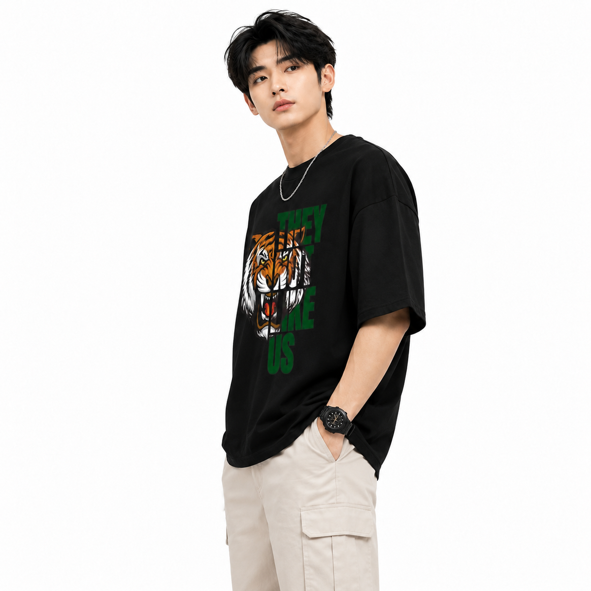 Attitude T-Shirts for Men | Oversized Printed T-Shirt | Wild Life | 100% Cotton T Shirt