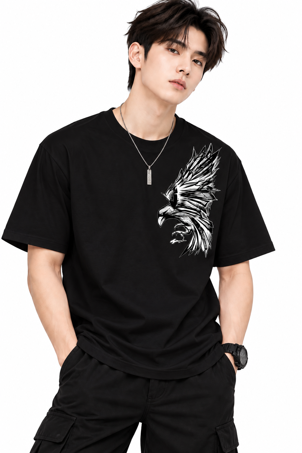 Attitude T-Shirts for Men | Oversized Printed T-Shirt | Eagle t shirt | 100% Pure Cotton T Shirt