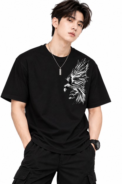 Attitude T-Shirts for Men | Oversized Printed T-Shirt | Eagle t shirt | 100% Pure Cotton T Shirt