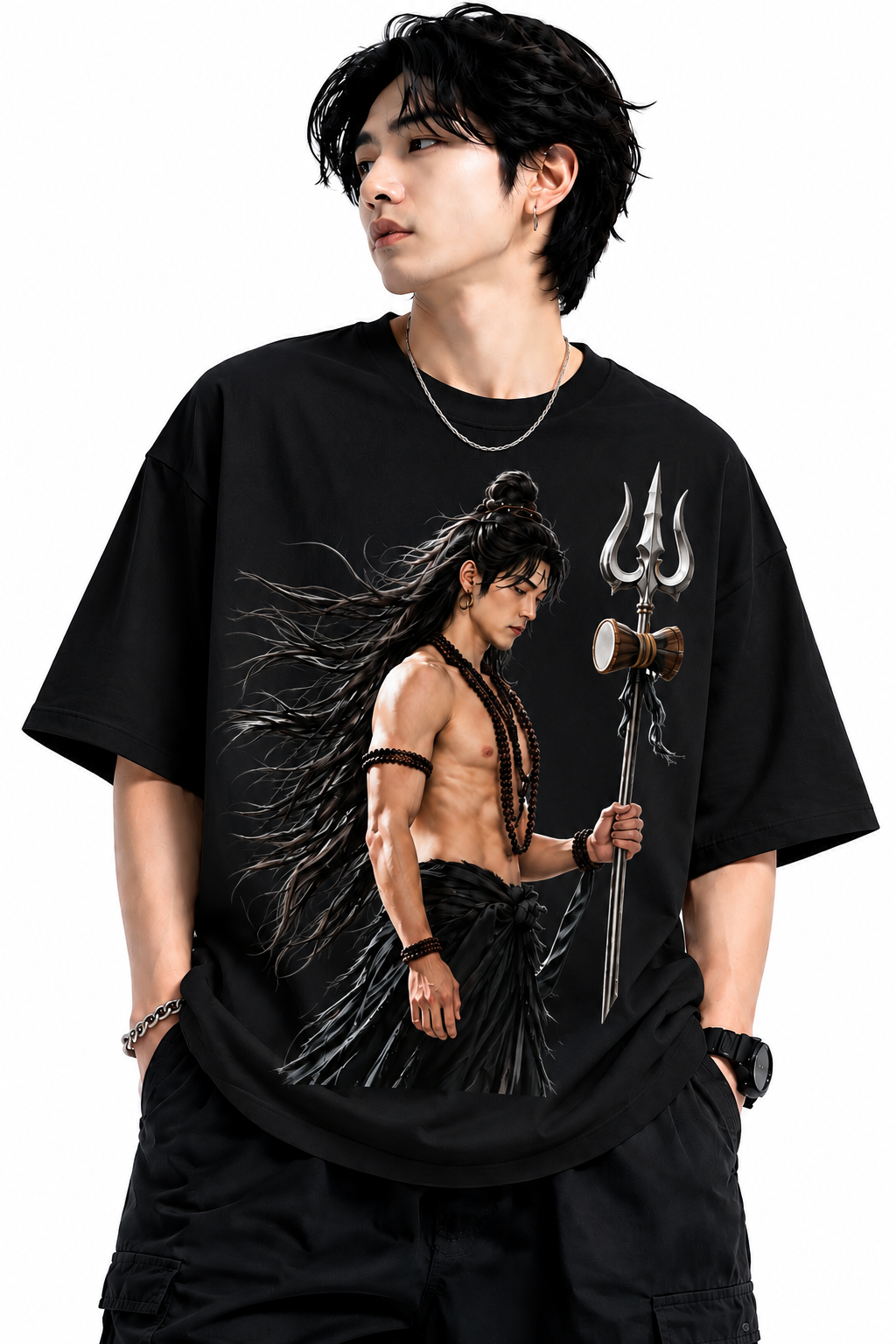 Attitude T-Shirts for Men | Mahadev Printed t shirt | Oversized 100% Pure Cotton T Shirt