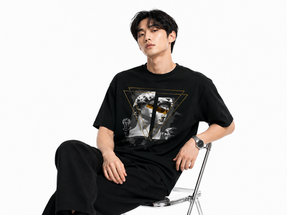 Attitude Men's Oversized Graphic T-Shirt for Men | Soft Cotton | Drop Shoulder Relaxed Fit | Printed Casual Tshirt for Men