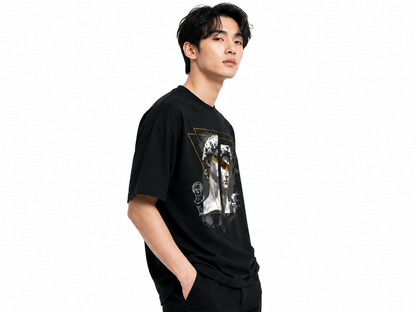 Attitude Men's Oversized Graphic T-Shirt for Men | Soft Cotton | Drop Shoulder Relaxed Fit | Printed Casual Tshirt for Men
