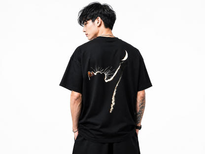 Attitude Oversized Anime Graphic T-Shirt for Men | Mens LoosE Fit Back Printed Oversized Tshirt
