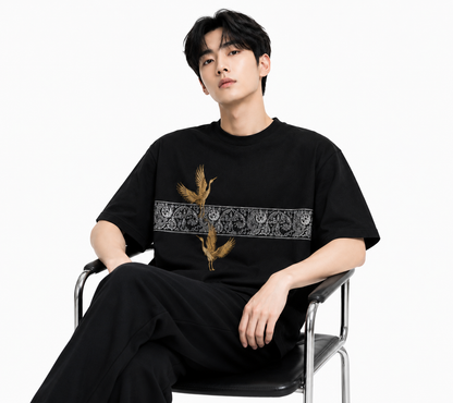 Attitude Men Typography Printed Round Neck Pure Cotton Oversized T-shirt