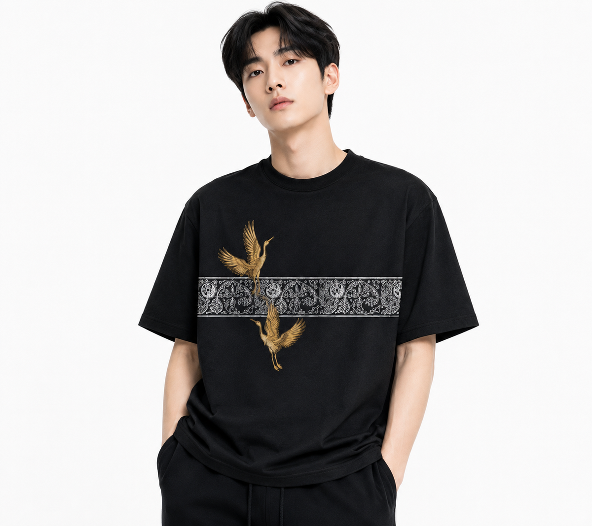 Attitude Men Typography Printed Round Neck Pure Cotton Oversized T-shirt