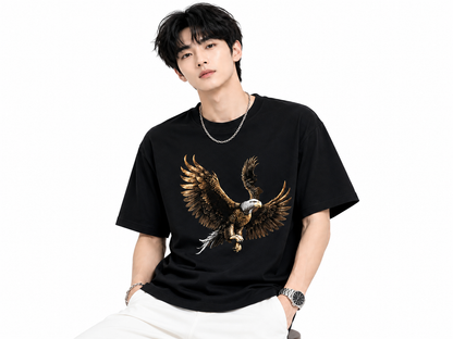 Attitude Eagle Graphic Oversized T-Shirt for Men