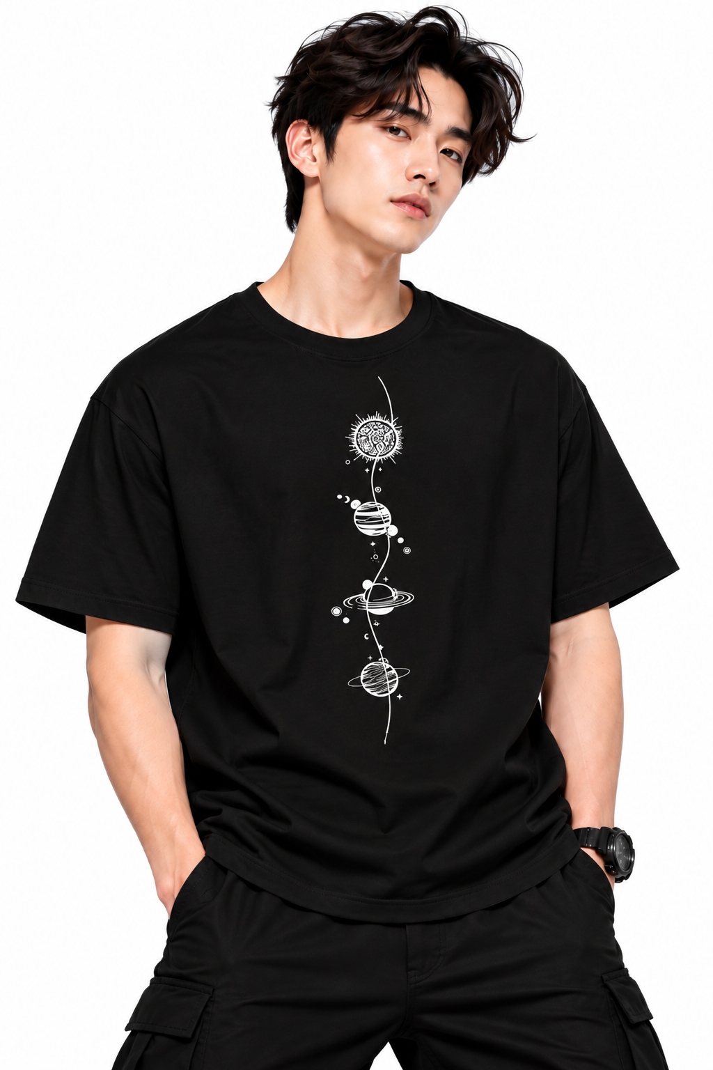 Attitude T-Shirts for Men | Round Neck Printed Oversized Cotton Tshirt