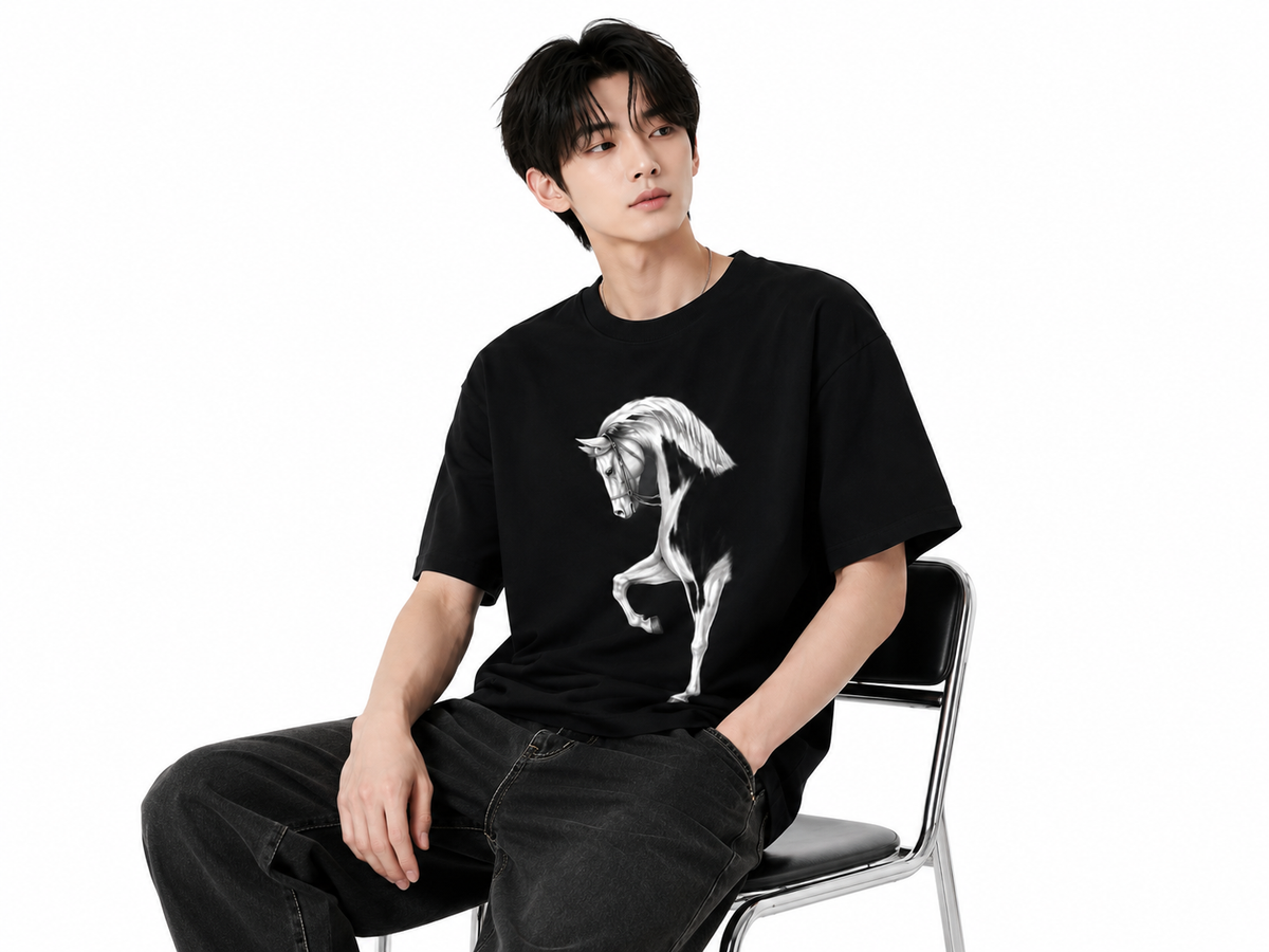 Attitude Men Typography Printed Round Neck Pure Cotton Oversized T-shirt
