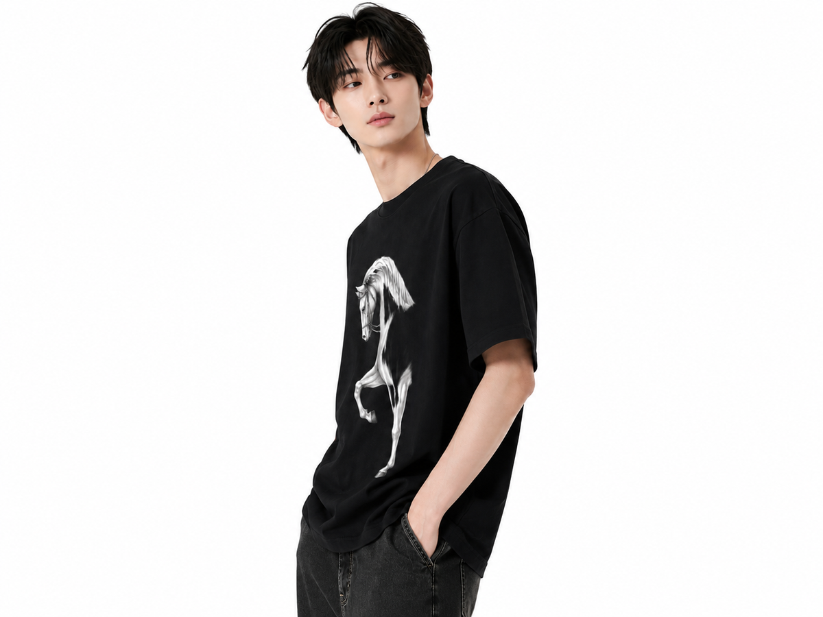 Attitude Men Typography Printed Round Neck Pure Cotton Oversized T-shirt