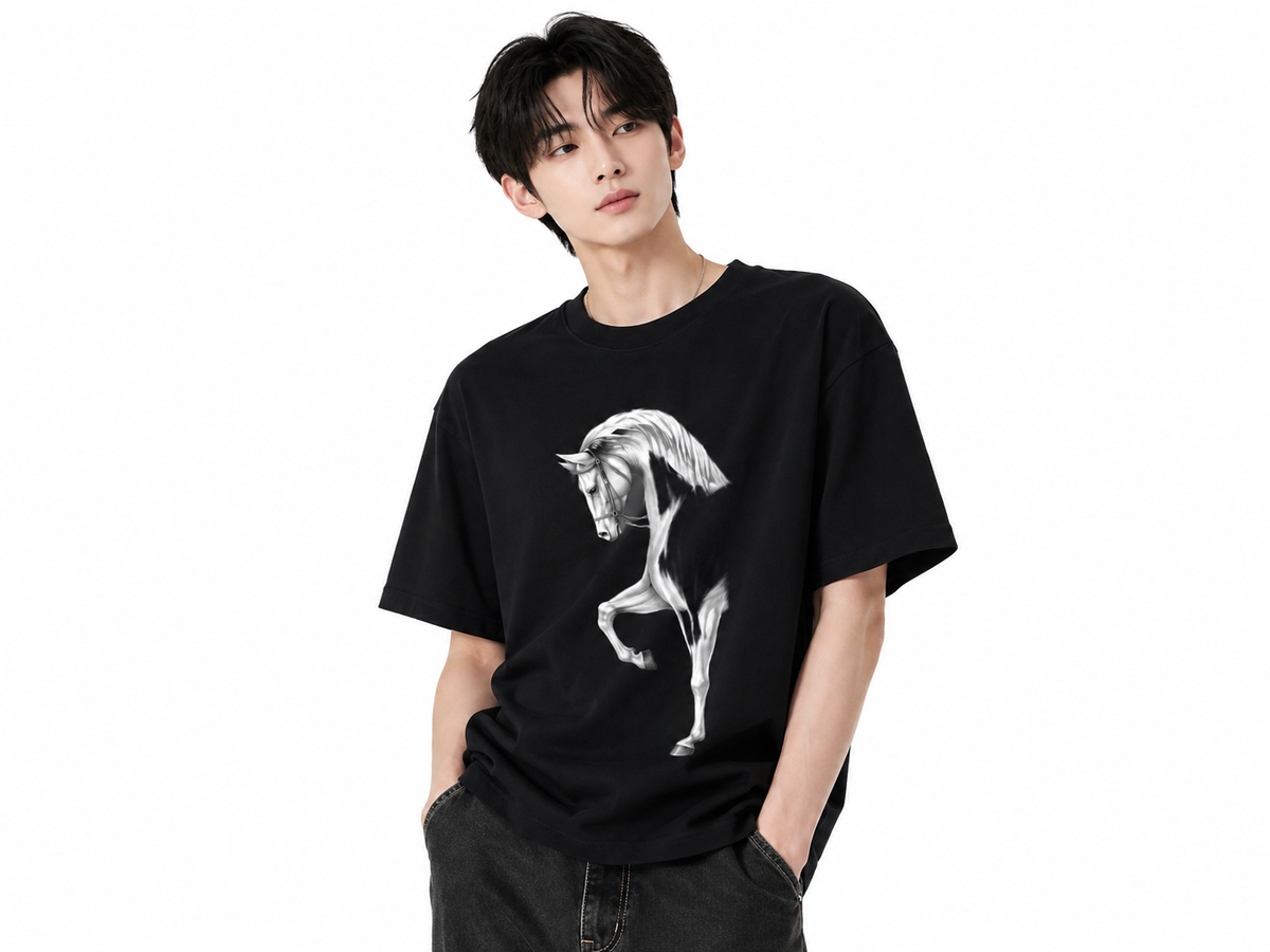 Attitude Men Typography Printed Round Neck Pure Cotton Oversized T-shirt