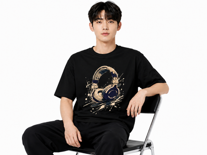 Attitude Men Typography Printed Oversized T-Shirt - Men