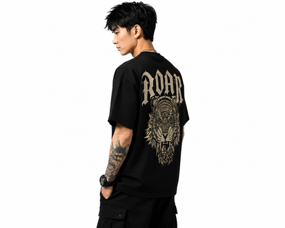 Attitude Men Printed Oversized Fit Cotton T- Shirt