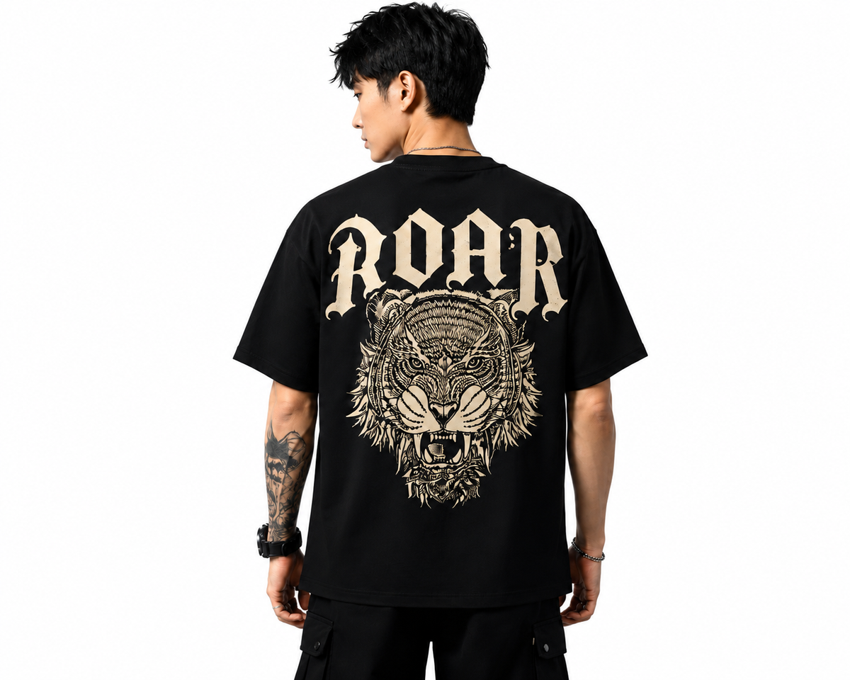Attitude Men Printed Oversized Fit Cotton T- Shirt