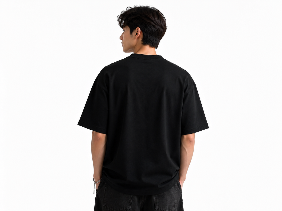 Attitude Men Sun Printed Crew Neck Oversized Fit Cotton T- Shirt