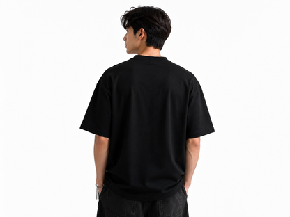 Attitude Men Sun Printed Crew Neck Oversized Fit Cotton T- Shirt