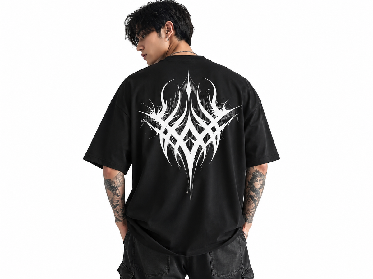 Attitude Men oversized anime gym Printed Crew Neck Oversized Fit Cotton T- Shirt