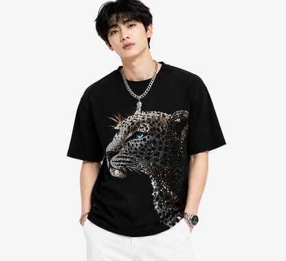 Attitude Men Tiger Warrior Oversized Black Tee | Anime T Shirt | Baggy T Shirt