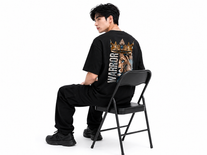 Attitude Men Tiger Printed Oversized Black Tee | Anime T Shirt | Baggy T Shirt
