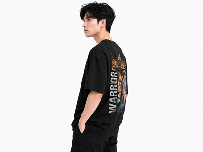 Attitude Men Tiger Printed Oversized Black Tee | Anime T Shirt | Baggy T Shirt