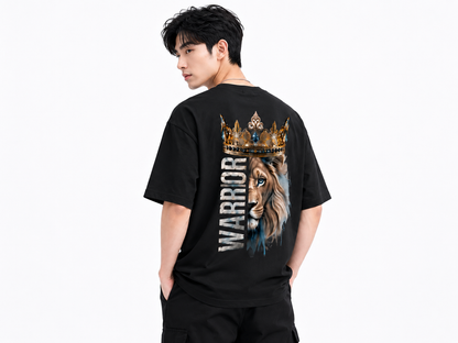 Attitude Men Tiger Printed Oversized Black Tee | Anime T Shirt | Baggy T Shirt